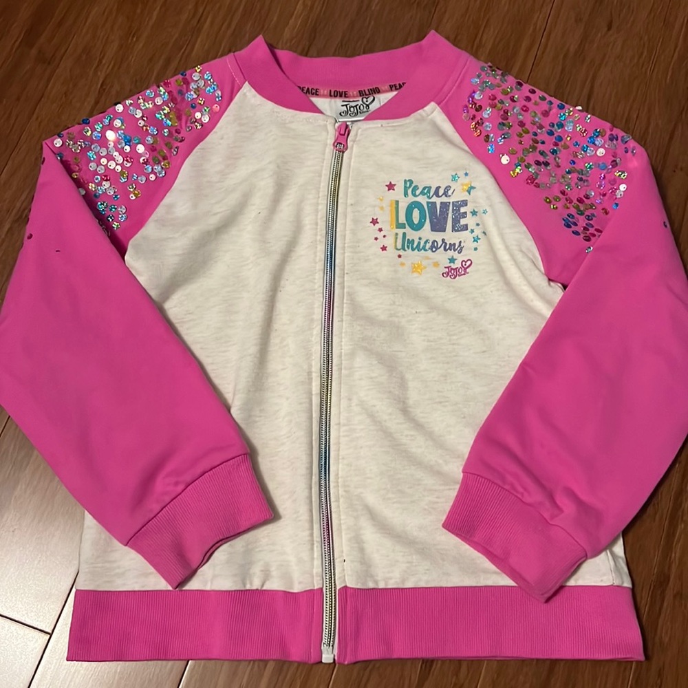 JoJo Siwa zip up sequined hoodie | Size 7-8